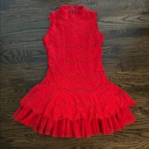 Rare Editions Red Sheath Dress Sleeveless Mock Neck Cocktail